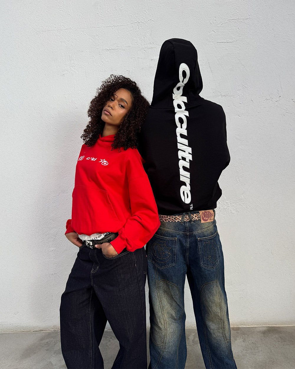 VERTICAL HOODIE BLACK - black vertical logo hoodie, street style shot - Cold Culture #woman