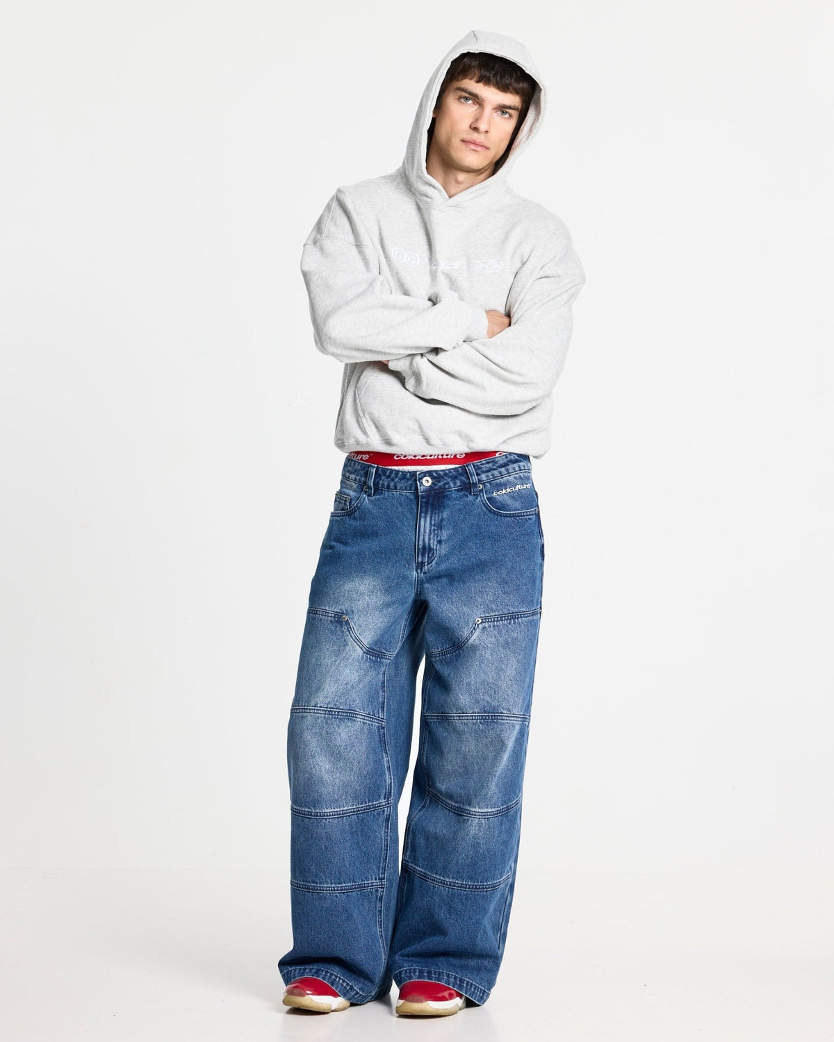 VERTICAL HOODIE HEATHER GREY - Cold Culture