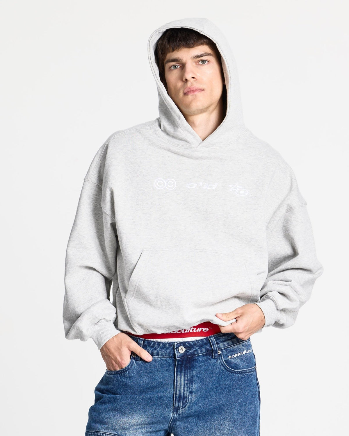 VERTICAL HOODIE HEATHER GREY - Cold Culture