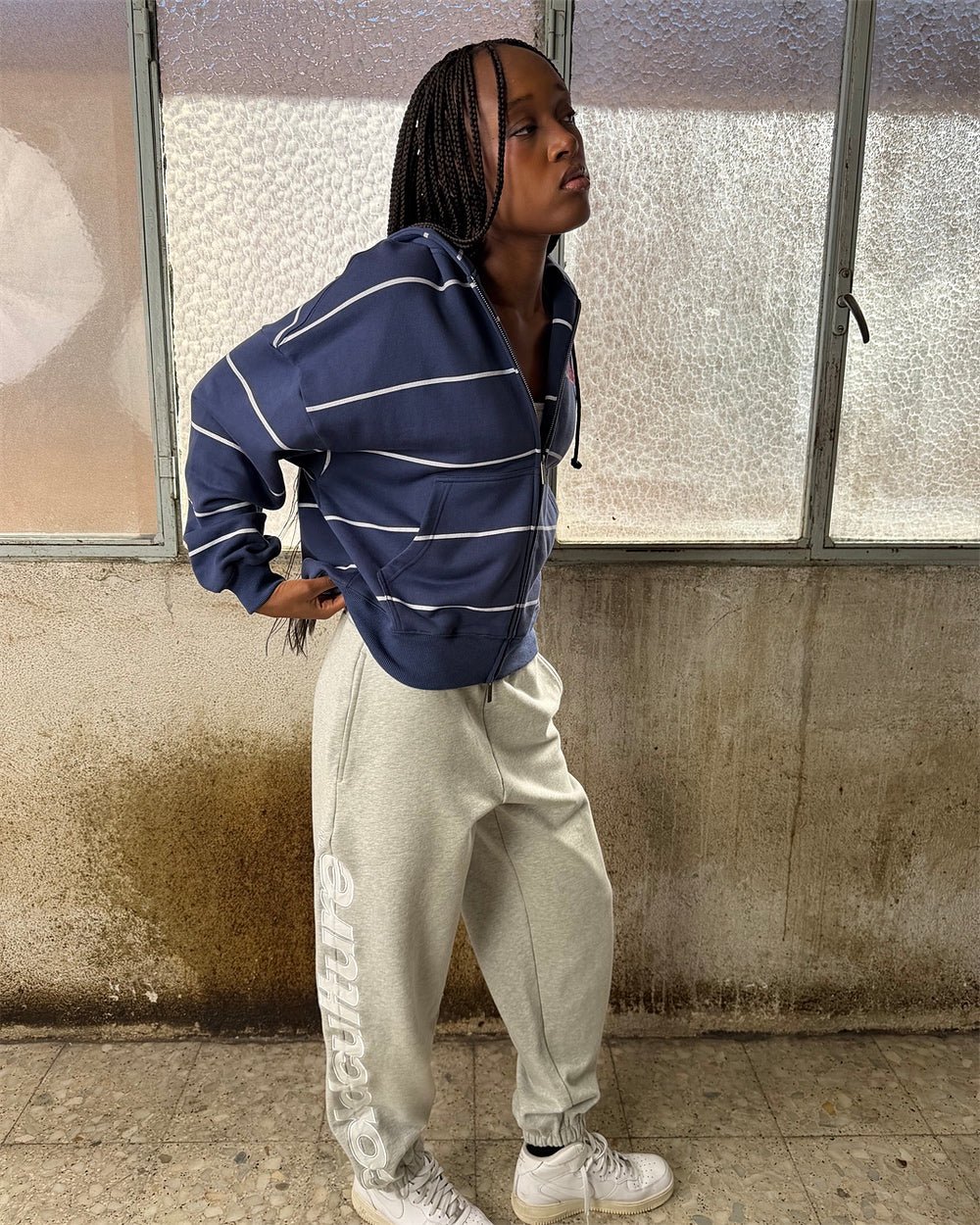 VERTICAL SWEATPANTS HEATHER GREY - Cold Culture