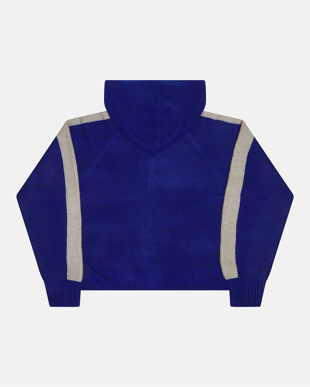 VIBRANT TEDDY KNIT BLUE - royal blue zip-up knit sweater, back view - Cold Culture #packshot