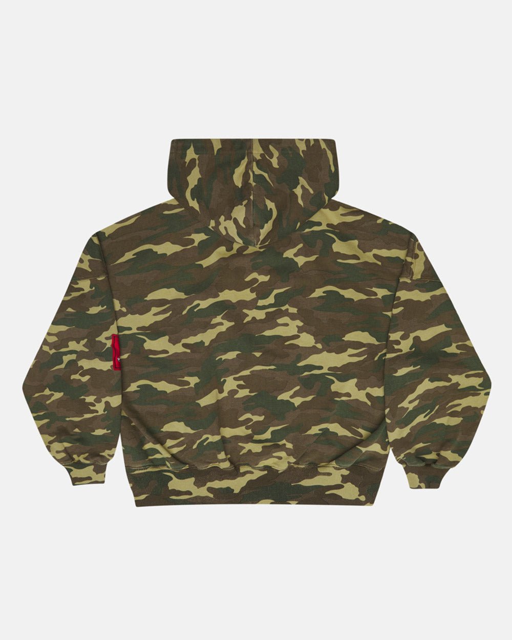 WALKER ZIP HOODIE GREEN CAMO - green camo zip-up hoodie, back view - Cold Culture #packshot