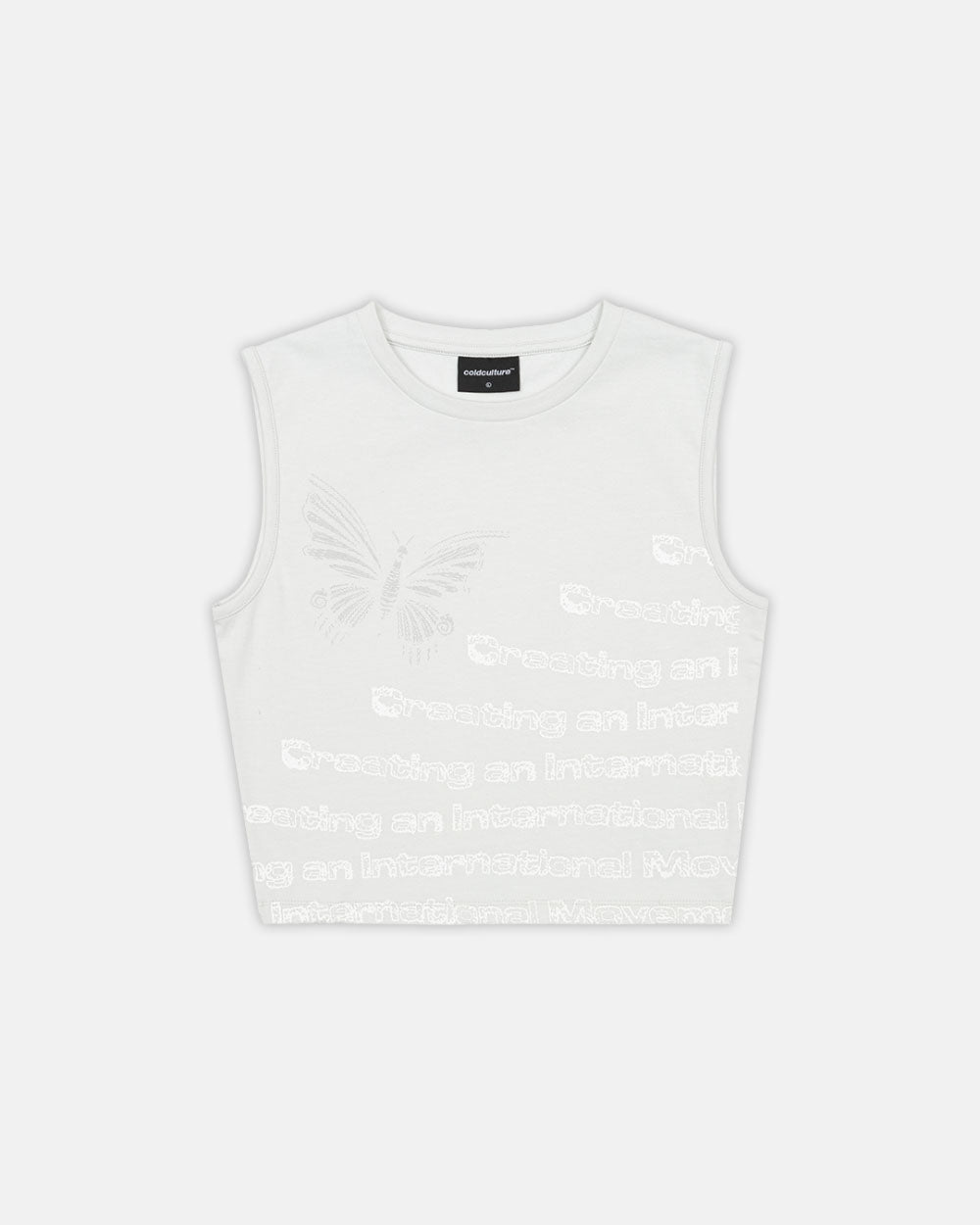 WAVES EFFECT TANK TOP ULTRA LIGHT GREY - COLD CULTURE #packshot