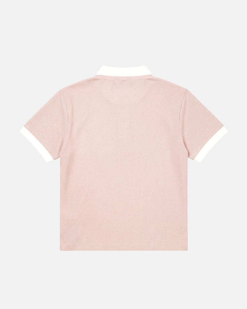 WHIP POLO PINK - pink oversized polo shirt, back view - Cold Culture #packshot