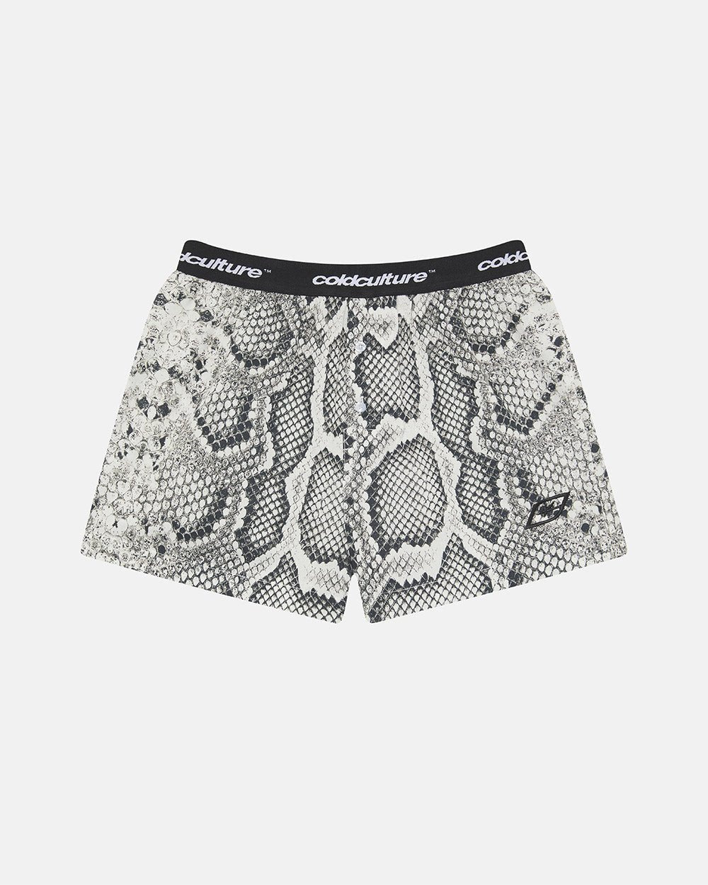 WILD CAMO & SNAKE BOXERS - camo and snake print boxers, front view - Cold Culture #packshot