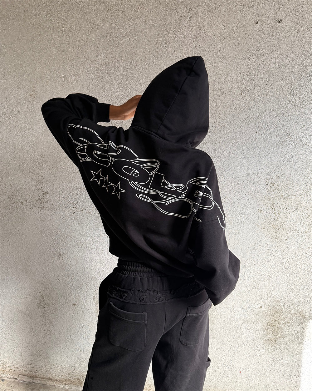 WILD LEOPARD HOODIE BLACK - Cold Culture