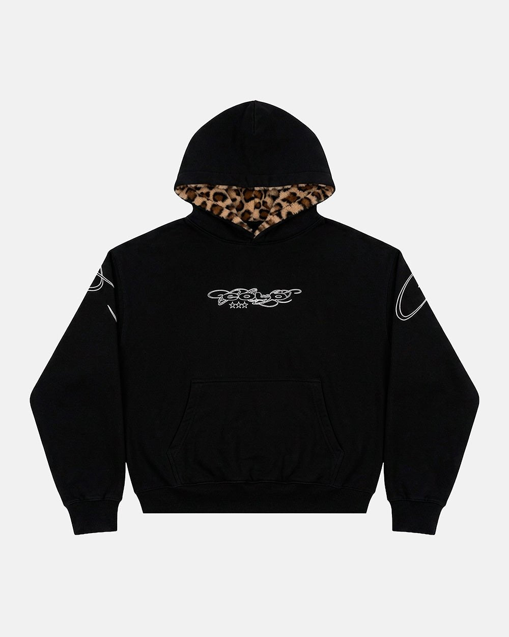 WILD LEOPARD HOODIE BLACK - Cold Culture