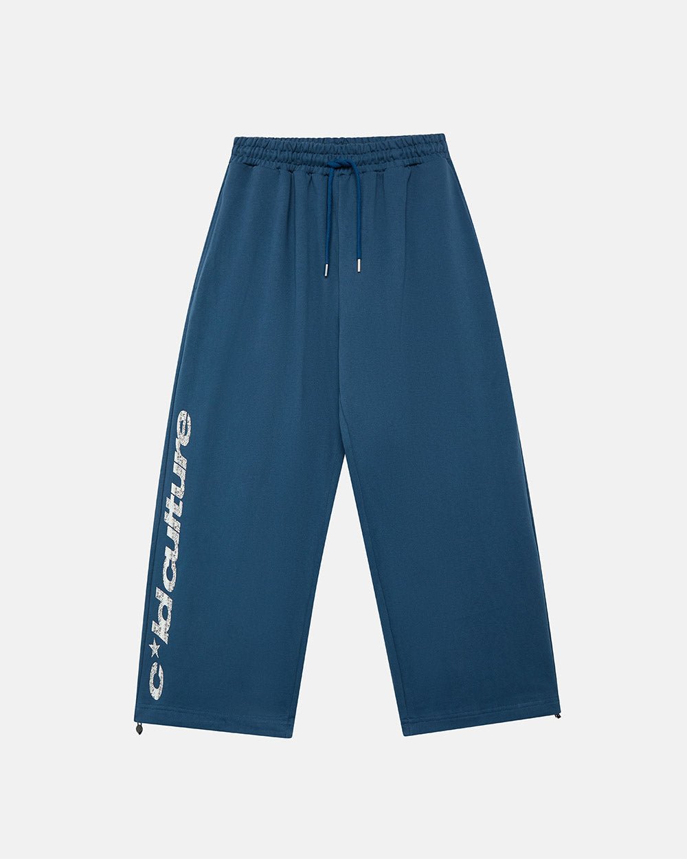 WILD SNAKE SWEATPANTS NAVY BLUE - navy blue baggy sweatpants, front view - Cold Culture #packshot