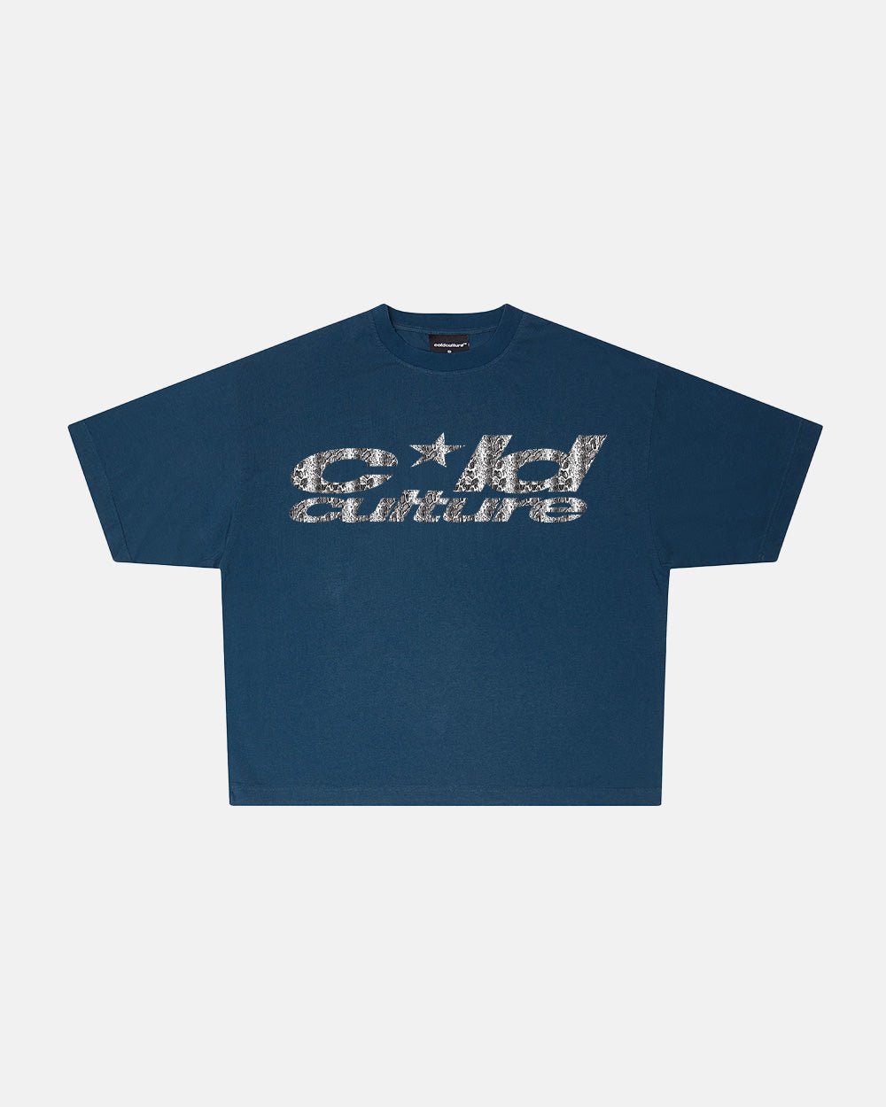 WILD SNAKE TEE NAVY BLUE - navy blue graphic tee, front view - Cold Culture #packshot