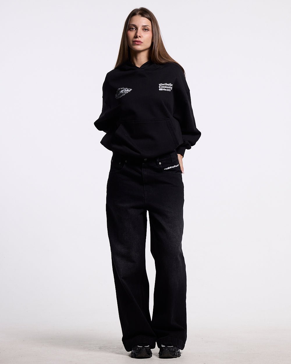 WOLFY HOODIE BLACK - Cold Culture #woman