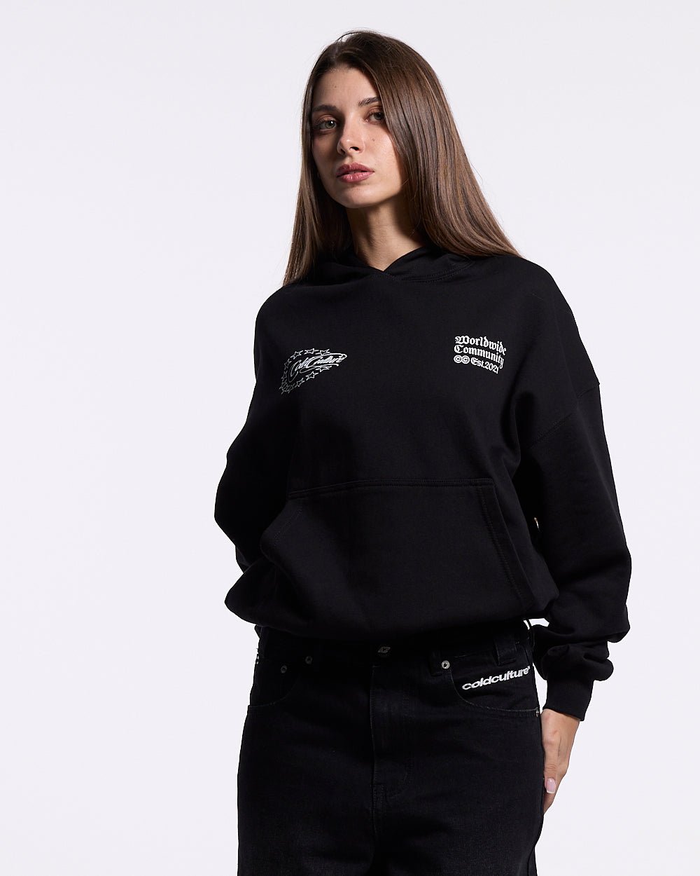 WOLFY HOODIE BLACK - Cold Culture #woman