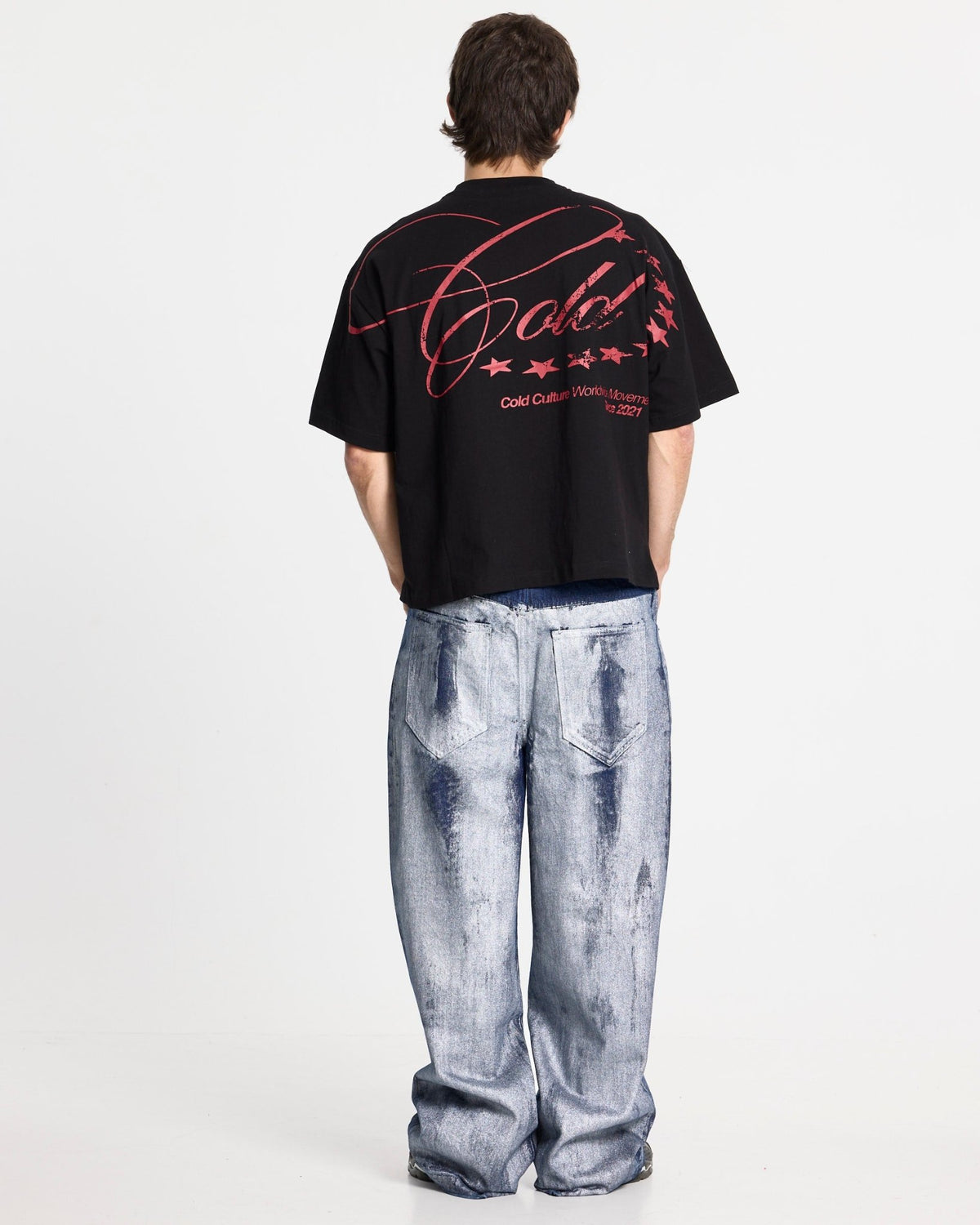 WORLDWIDE STARS TEE BLACK - Cold Culture