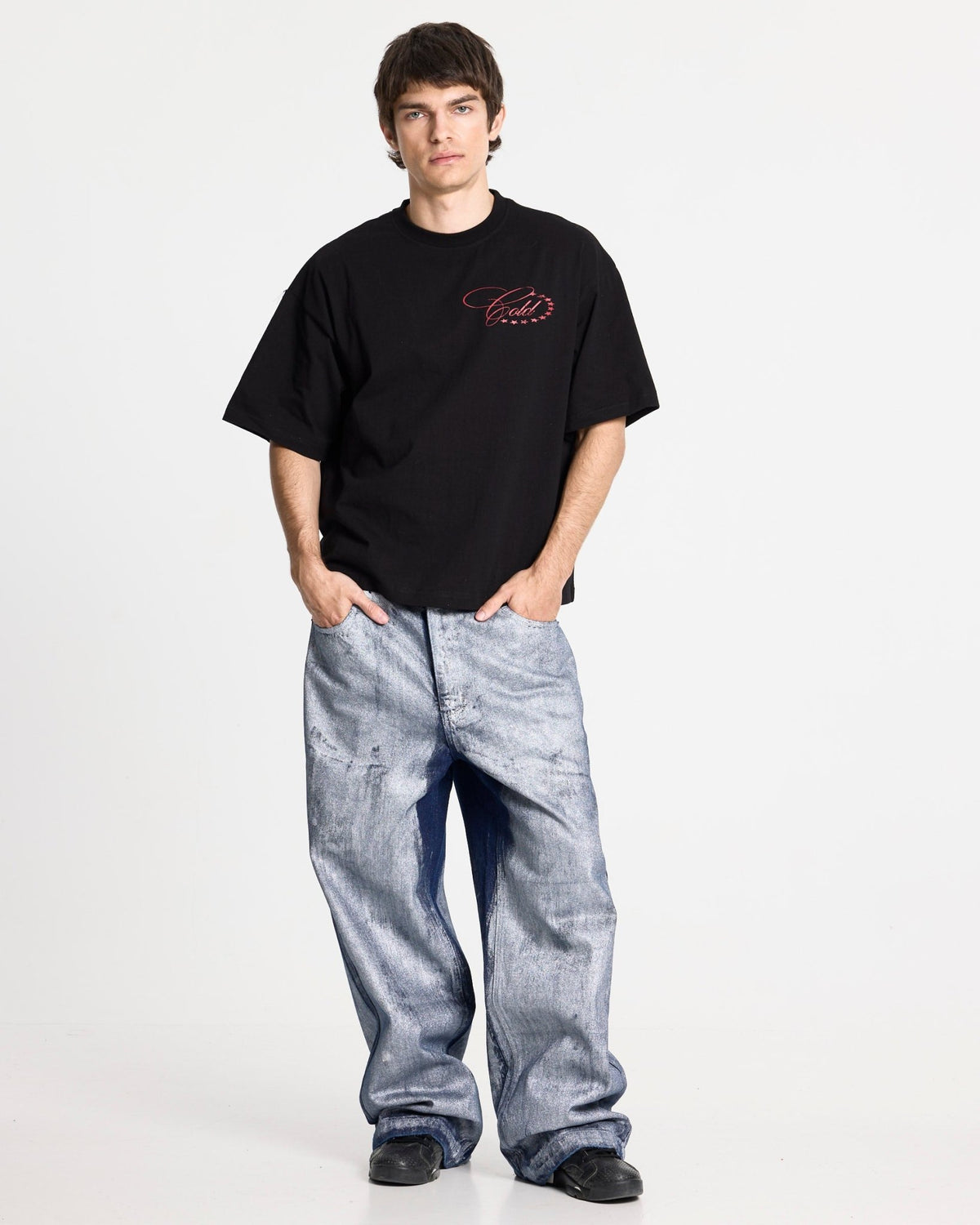 WORLDWIDE STARS TEE BLACK - Cold Culture