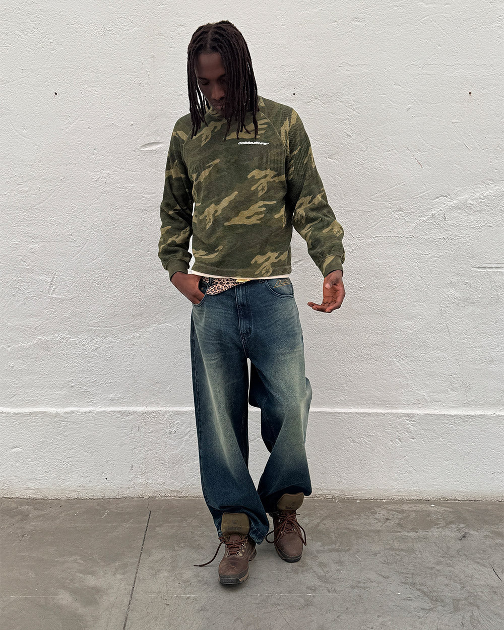 ZENIT PANTS RAW - dark washed denim pants, front view on male model - Cold Culture